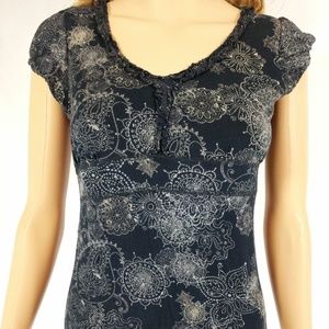 Calvin Klein Jeans Small Blue Short Sleeve Blouse